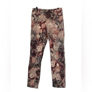 NWT Chico's Floral Lace Print Platinum Slim Fit Jegging Pants Stretch Sz 1.5